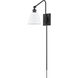 Elyon 14 inch 60 watt Matte Black Swing Arm Sconce Wall Light